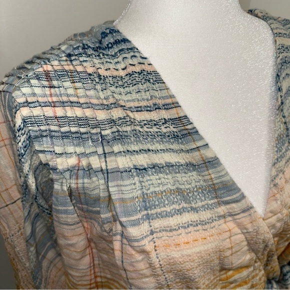 Free People We The Free Maldives Surplice Wrap Top Dolman Wrap Shirt Women’s L - Picture 4 of 12